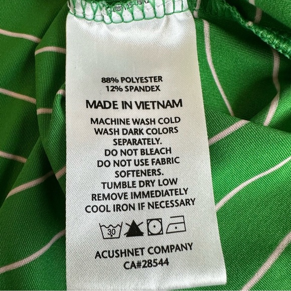 FootJoy Polo Shirt Green White Striped Button Collar XL Golf Performance Active - Picture 7 of 7